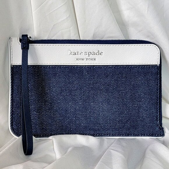 Kate Spade Handbags - Kate Spade Cameron Denim Colorblock Medium L-Zip Wristlet, Retail: $75, NWOT